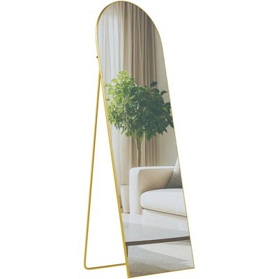 DELUKE Standspiegel MALAGA Glas Gold Glanz 50x3x150cm Ganzkörperspiegel Freistehender Spiegel Groß Schlafzimmer DELUKE Standspiegel MALAGA Glas Gold Glanz 50x3x150cm Ganzkörperspiegel Freistehender Spiegel Groß Schlafzimmer