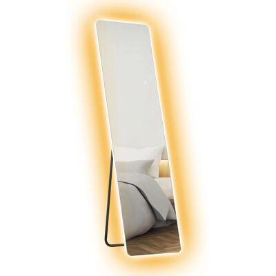 HOMCOM Ganzkörperspiegel Hartglas Metall Transparent 40L x 3B x 150H cm HOMCOM Ganzkörperspiegel Hartglas Metall Transparent 40L x 3B x 150H cm