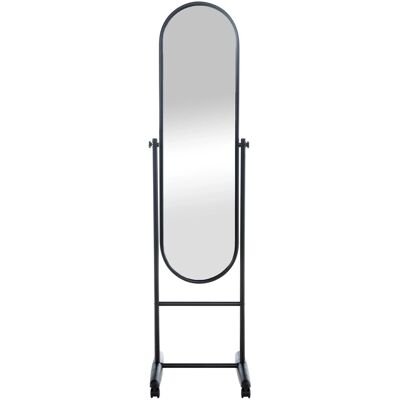 DELUKE Standspiegel MILANO Metall Schwarz 40x42x155cm Mobiler Ganzkörperspiegel Freistehender Spiegel Mit Rollen DELUKE Standspiegel MILANO Metall Schwarz 40x42x155cm Mobiler Ganzkörperspiegel Freistehender Spiegel Mit Rollen