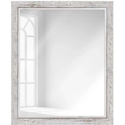WANDStyle Wandspiegel H660 aus Massivholz in Weiß 47 x 67 cm im Stil Landhaus WANDStyle Wandspiegel H660 aus Massivholz in Weiß 47 x 67 cm im Stil Landhaus