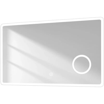 Emke Badspiegel mit 3-fache Vergrößerung 100x60cm LED Badspiegel mit Beleuchtung Kaltweißes Licht Touch Emke Badspiegel mit 3-fache Vergrößerung 100x60cm LED Badspiegel mit Beleuchtung Kaltweißes Licht Touch