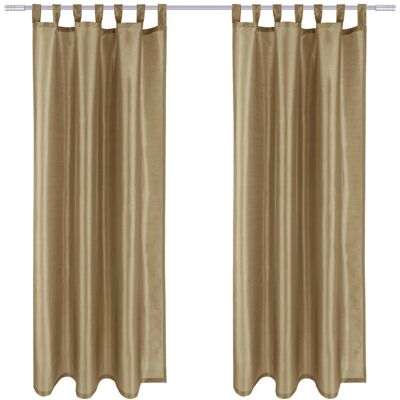 Arsvita 2er Pack Gardine Blickdicht Alessia mit Schlaufen 140 cm x 245 cm Taupe Dunkel Arsvita 2er Pack Gardine Blickdicht Alessia mit Schlaufen 140 cm x 245 cm Taupe Dunkel