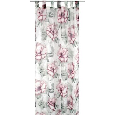 Arsvita Gardine 140 cm x 245 cm Voile mit Druck Flower Schlaufenschal Arsvita Gardine 140 cm x 245 cm Voile mit Druck Flower Schlaufenschal