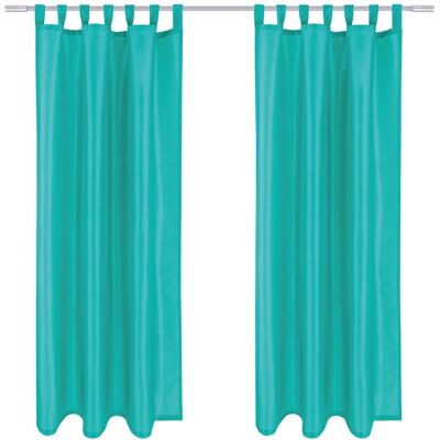Arsvita 2er Pack Gardine Blickdicht Alessia mit Schlaufen 140 cm x 245 cm Türkis Arsvita 2er Pack Gardine Blickdicht Alessia mit Schlaufen 140 cm x 245 cm Türkis