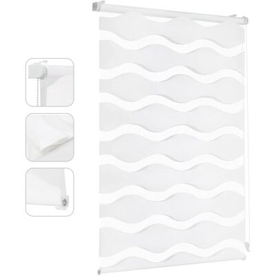 Sekey Doppelrollo Welle Klemmfix ohne Bohren Polyester Weiß 90x130cm Sekey Doppelrollo Welle Klemmfix ohne Bohren Polyester Weiß 90x130cm