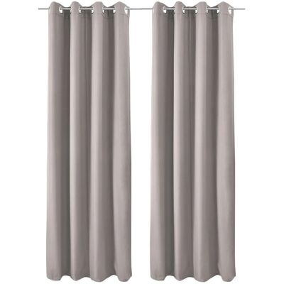 Beautissu Amelie TO Vorhang mit Öse 140x245cm Grau 2tlg Beautissu Amelie TO Vorhang mit Öse 140x245cm Grau 2tlg
