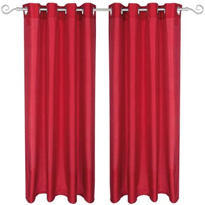 Arsvita 2er Pack Gardine Blickdicht Alessia mit Ösen 140 cm x 245 cm Rot Arsvita 2er Pack Gardine Blickdicht Alessia mit Ösen 140 cm x 245 cm Rot