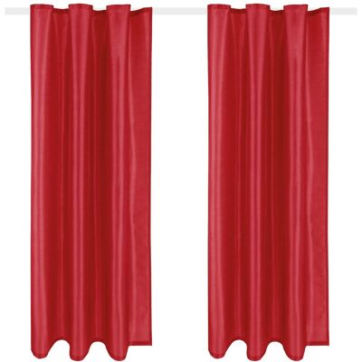 Arsvita 2er Pack Gardine Blickdicht Alessia mit Universalband 140 cm x 245 cm Rot Arsvita 2er Pack Gardine Blickdicht Alessia mit Universalband 140 cm x 245 cm Rot