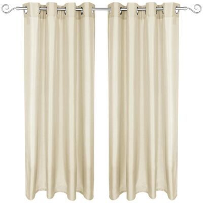 Arsvita 2er Pack Gardine Blickdicht Alessia mit Ösen 140 cm x 245 cm Beige Arsvita 2er Pack Gardine Blickdicht Alessia mit Ösen 140 cm x 245 cm Beige