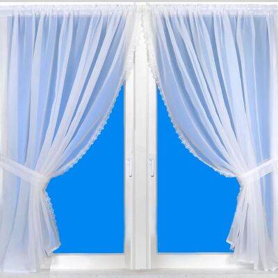 Arsvita Gardinenset mit Stangendurchzug Satin 140 cm x 120 cm Weiß Arsvita Gardinenset mit Stangendurchzug Satin 140 cm x 120 cm Weiß