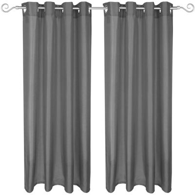 Arsvita 2er Pack Gardine Blickdicht Alessia mit Ösen 140 cm x 245 cm Dunkelgrau Arsvita 2er Pack Gardine Blickdicht Alessia mit Ösen 140 cm x 245 cm Dunkelgrau