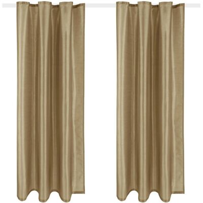 Arsvita 2er Pack Gardine Blickdicht Alessia mit Universalband 140 cm x 245 cm Taupe Dunkel Arsvita 2er Pack Gardine Blickdicht Alessia mit Universalband 140 cm x 245 cm Taupe Dunkel