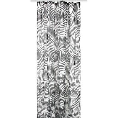 Arsvita Gardine 140 cm x 245 cm Voile mit Druck Schwarz Weiß Universalband Arsvita Gardine 140 cm x 245 cm Voile mit Druck Schwarz Weiß Universalband