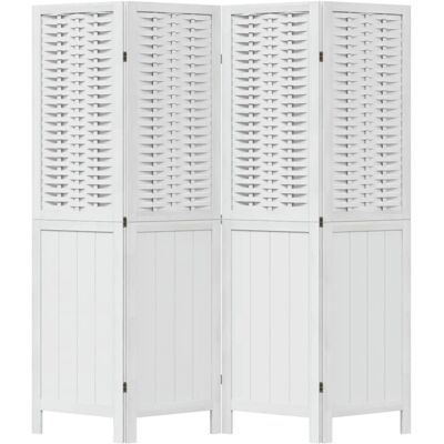 vidaXL Weiß 4-Panel Raumteiler - Raumteiler vidaXL Weiß 4-Panel Raumteiler - Raumteiler