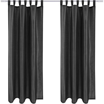 Arsvita 2er Pack Gardine Blickdicht Alessia mit Schlaufen 140 cm x 245 cm Schwarz Arsvita 2er Pack Gardine Blickdicht Alessia mit Schlaufen 140 cm x 245 cm Schwarz