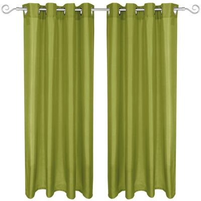 Arsvita 2er Pack Gardine Blickdicht Alessia mit Ösen 140 cm x 175 cm Grün Arsvita 2er Pack Gardine Blickdicht Alessia mit Ösen 140 cm x 175 cm Grün