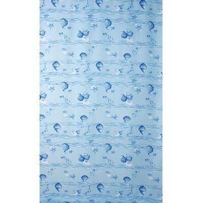 Euroshowers Duschvorhang Muschelmuster Blau 180 x 200 cm mit 12 Ringen Euroshowers Duschvorhang Muschelmuster Blau 180 x 200 cm mit 12 Ringen