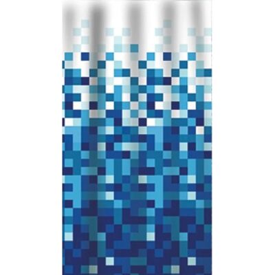 Euroshowers Duschvorhang Pixelmuster Blau 180 x 200 cm mit 12 Ringen Euroshowers Duschvorhang Pixelmuster Blau 180 x 200 cm mit 12 Ringen