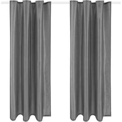 Arsvita 2er Pack Gardine Blickdicht Alessia mit Universalband 140 cm x 245 cm Dunkelgrau Arsvita 2er Pack Gardine Blickdicht Alessia mit Universalband 140 cm x 245 cm Dunkelgrau