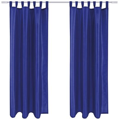 Arsvita 2er Pack Gardine Blickdicht Alessia mit Schlaufen 140 cm x 245 cm Blau Arsvita 2er Pack Gardine Blickdicht Alessia mit Schlaufen 140 cm x 245 cm Blau