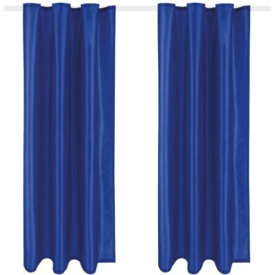 Arsvita 2er Pack Gardine Blickdicht Alessia mit Universalband 140 cm x 245 cm Blau Arsvita 2er Pack Gardine Blickdicht Alessia mit Universalband 140 cm x 245 cm Blau