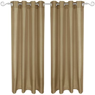 Arsvita 2er Pack Gardine Blickdicht Alessia mit Ösen 140 cm x 245 cm Taupe Dunkel Arsvita 2er Pack Gardine Blickdicht Alessia mit Ösen 140 cm x 245 cm Taupe Dunkel