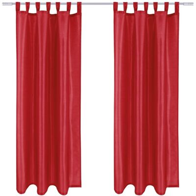 Arsvita 2er Pack Gardine Blickdicht Alessia mit Schlaufen 140 cm x 245 cm Rot Arsvita 2er Pack Gardine Blickdicht Alessia mit Schlaufen 140 cm x 245 cm Rot