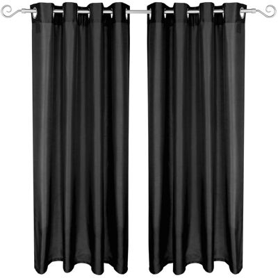 Arsvita 2er Pack Gardine Blickdicht Alessia mit Ösen 140 cm x 245 cm Schwarz Arsvita 2er Pack Gardine Blickdicht Alessia mit Ösen 140 cm x 245 cm Schwarz