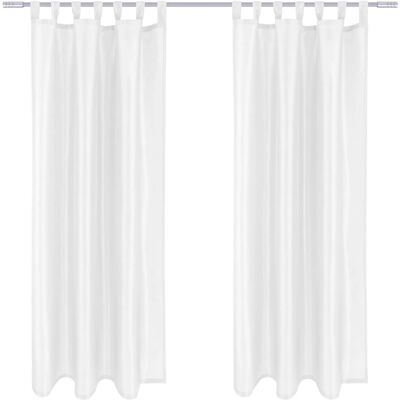Arsvita 2er Pack Gardine Blickdicht Alessia mit Schlaufen 140 cm x 245 cm Weiß Arsvita 2er Pack Gardine Blickdicht Alessia mit Schlaufen 140 cm x 245 cm Weiß