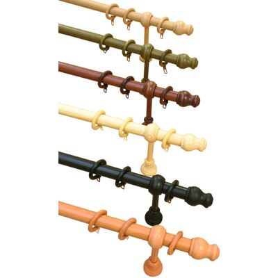 GARDINIA Holz Gardinenstangen Set 200cm - Vorhangstangen GARDINIA Holz Gardinenstangen Set 200cm - Vorhangstangen