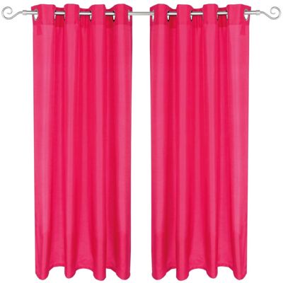 Arsvita 2er Pack Gardine Blickdicht Alessia mit Ösen 140 cm x 245 cm Pink Arsvita 2er Pack Gardine Blickdicht Alessia mit Ösen 140 cm x 245 cm Pink