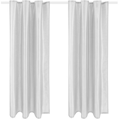Arsvita 2er Pack Gardine Blickdicht Alessia mit Universalband 140 cm x 245 cm Hellgrau Arsvita 2er Pack Gardine Blickdicht Alessia mit Universalband 140 cm x 245 cm Hellgrau