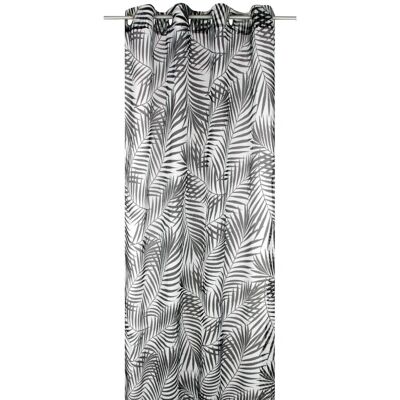 Arsvita Gardine 140 cm x 245 cm Voile mit Druck Schwarz Weiß Ösenschal Arsvita Gardine 140 cm x 245 cm Voile mit Druck Schwarz Weiß Ösenschal