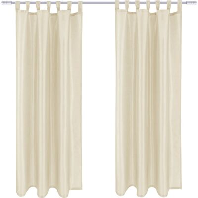 Arsvita 2er Pack Gardine Blickdicht Alessia mit Schlaufen 140 cm x 245 cm Beige Arsvita 2er Pack Gardine Blickdicht Alessia mit Schlaufen 140 cm x 245 cm Beige