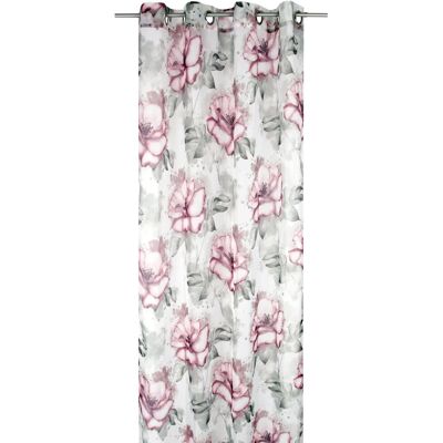 Arsvita Gardine 140 cm x 245 cm Voile mit Druck Flower Ösenschal Arsvita Gardine 140 cm x 245 cm Voile mit Druck Flower Ösenschal