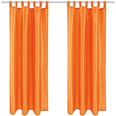 Arsvita 2er Pack Gardine Blickdicht Alessia mit Schlaufen 140 cm x 245 cm Orange Arsvita 2er Pack Gardine Blickdicht Alessia mit Schlaufen 140 cm x 245 cm Orange