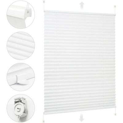 Sekey Plissee ohne Bohren Klemmfix Verstellbar Spannung Weiß 60x130cm Sekey Plissee ohne Bohren Klemmfix Verstellbar Spannung Weiß 60x130cm