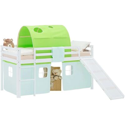 Homestyle4u Kinder Hochbett 90x200 Rutsche Grün Kinderbett Weiß 2976 Homestyle4u Kinder Hochbett 90x200 Rutsche Grün Kinderbett Weiß 2976