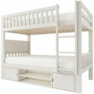 Merax Hochbett 90x200cm Klapptisch Schuhregal Weiß Merax Hochbett 90x200cm Klapptisch Schuhregal Weiß