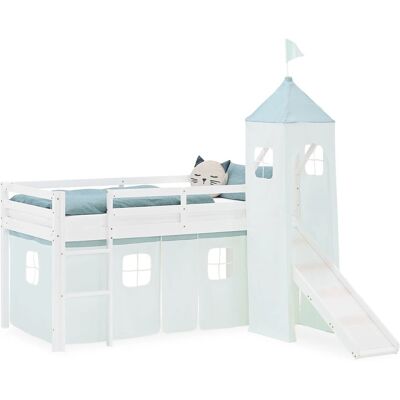 Homestyle4u Kinder Hochbett 90x200 Rutsche Grün Kinderbett Weiß 2933 Homestyle4u Kinder Hochbett 90x200 Rutsche Grün Kinderbett Weiß 2933