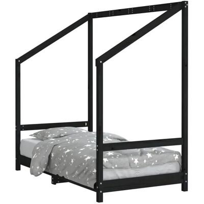 vidaXL Kinderbett Schwarz 80x160 cm Massivholz Kiefer 835711 vidaXL Kinderbett Schwarz 80x160 cm Massivholz Kiefer 835711