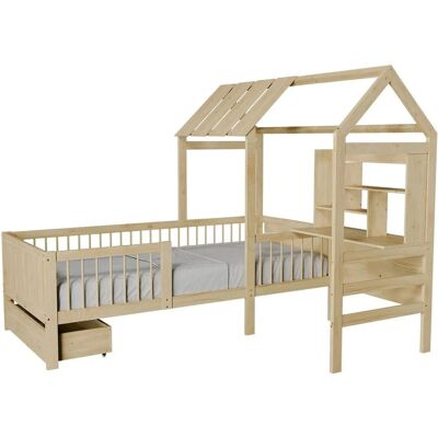 Juskys Kinderbett Yari mit Matratze 90x200 cm Natur Juskys Kinderbett Yari mit Matratze 90x200 cm Natur