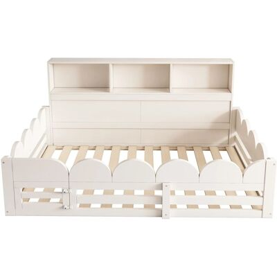 Merax Kinderbett 140x190 Bodenbett Rausfallschutz Weiß Merax Kinderbett 140x190 Bodenbett Rausfallschutz Weiß