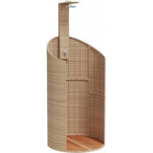 vidaXL Gartendusche Beige 100x100x241,5 cm Poly Rattan Akazienholz 368214 vidaXL Gartendusche Beige 100x100x241,5 cm Poly Rattan Akazienholz 368214