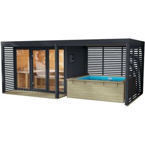 Chillroi Saunahaus Angelus XL Inklusive Anbau Saunaofen und Minipool Chillroi Saunahaus Angelus XL Inklusive Anbau Saunaofen und Minipool