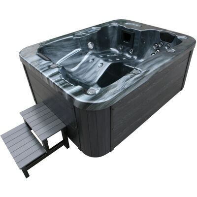 Home Deluxe Schwarz Marmor Plus Spa - 27 Düsen, Thermoabdeckung, Außenstiege Home Deluxe Schwarz Marmor Plus Spa - 27 Düsen, Thermoabdeckung, Außenstiege