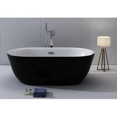 Jet-Line Freistehende Badewanne mit Whirlfunktion Maggiore II in Schwarz Jet-Line Freistehende Badewanne mit Whirlfunktion Maggiore II in Schwarz