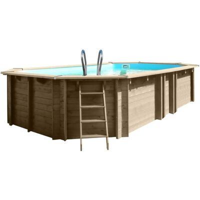 Gre Pools Holz-Oval Pool - 672x472x146cm, 31.000L, Einfache Montage Gre Pools Holz-Oval Pool - 672x472x146cm, 31.000L, Einfache Montage