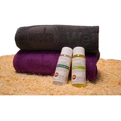 WEKA Aromatherapie Geschenkset - 2 Handtücher, 2 Konzentrate WEKA Aromatherapie Geschenkset - 2 Handtücher, 2 Konzentrate