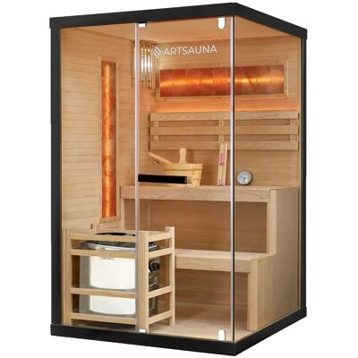 Artsauna Traditionelle Sauna Vantaa 120 x 120 cm mit 3,5 kW Saunaofen Artsauna Traditionelle Sauna Vantaa 120 x 120 cm mit 3,5 kW Saunaofen